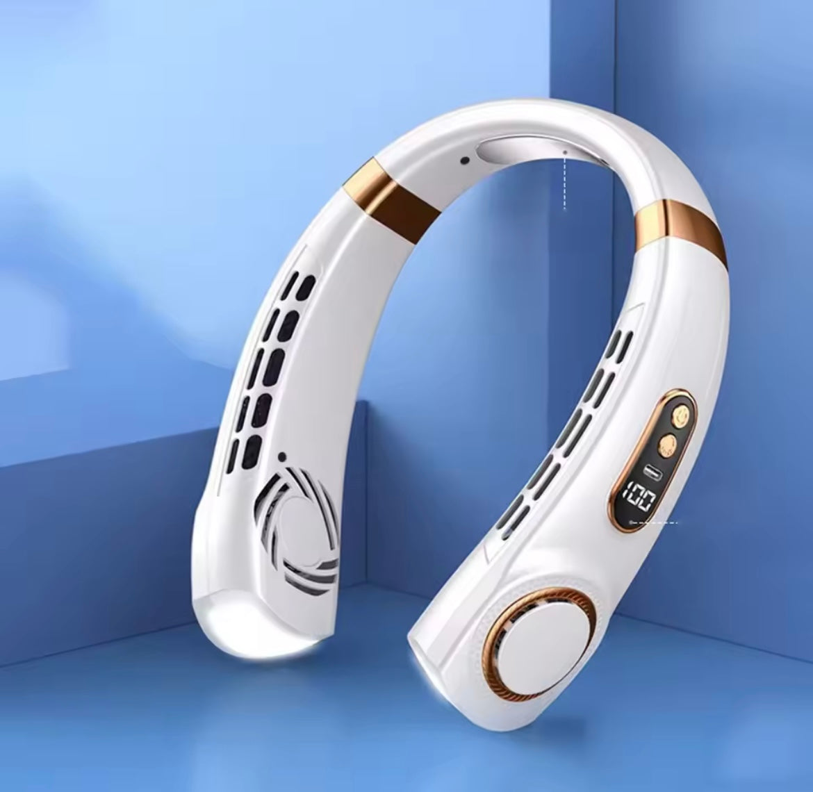 Portable Neck Fan with LED Display & Adjustable Speed