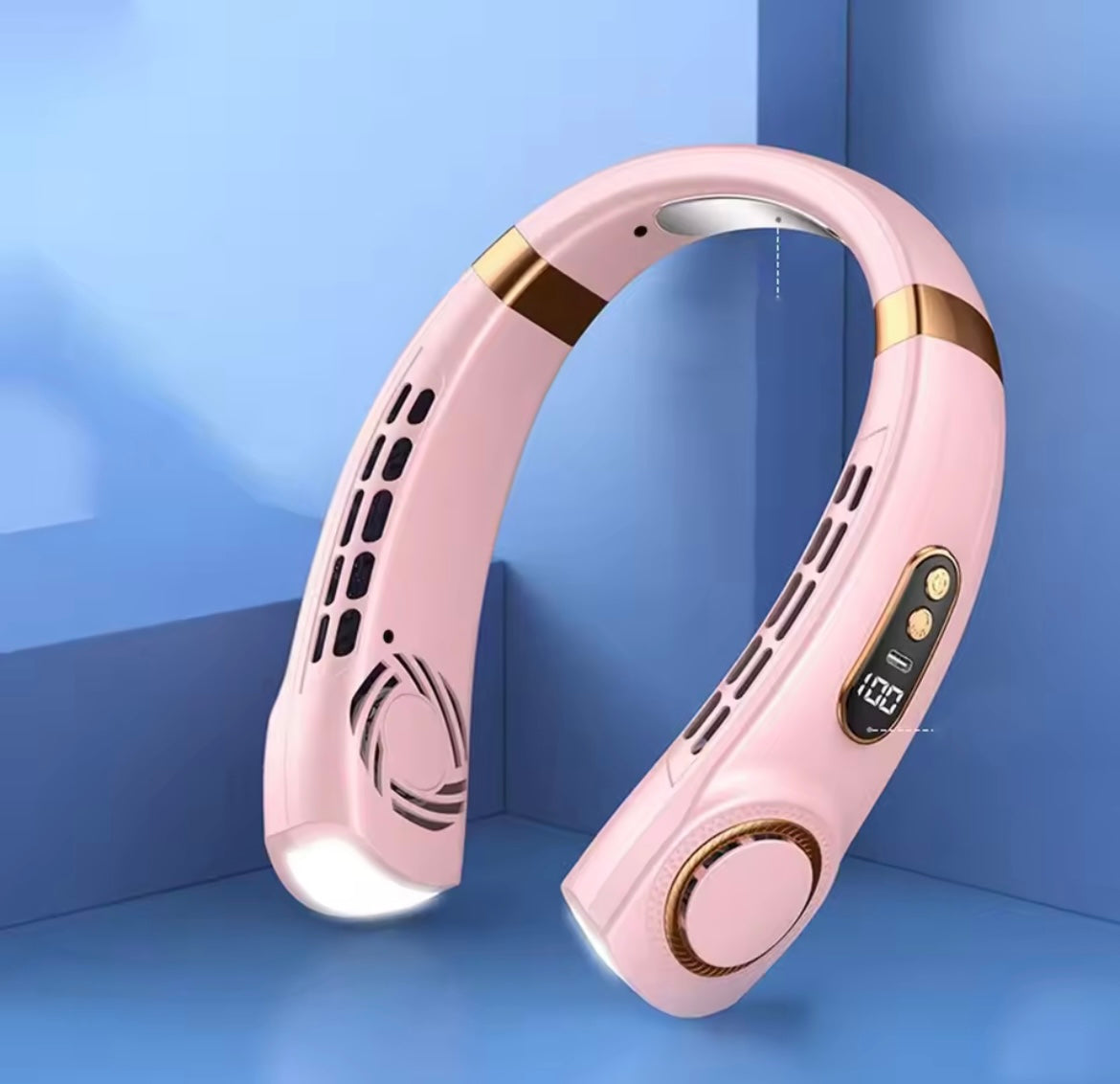 Portable Neck Fan with LED Display & Adjustable Speed