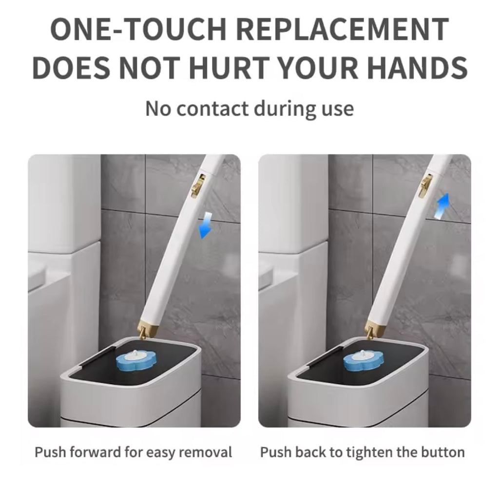 Wall-Mounted Toilet Brush & Automatic Cleaner Pod Holder Set