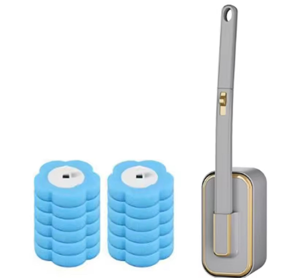 Wall-Mounted Toilet Brush & Automatic Cleaner Pod Holder Set