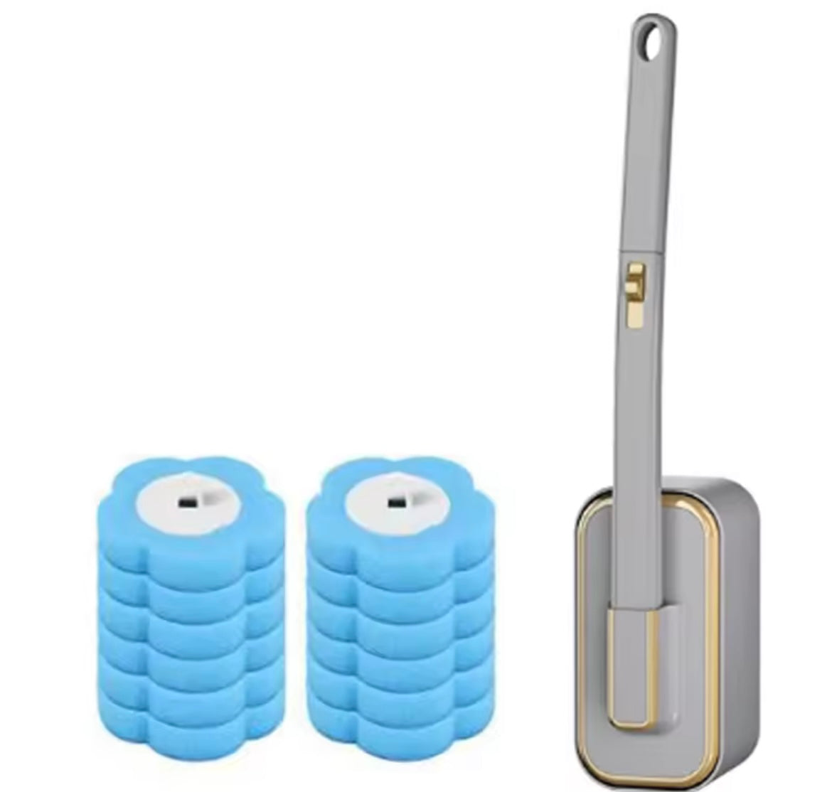 Wall-Mounted Toilet Brush & Automatic Cleaner Pod Holder Set