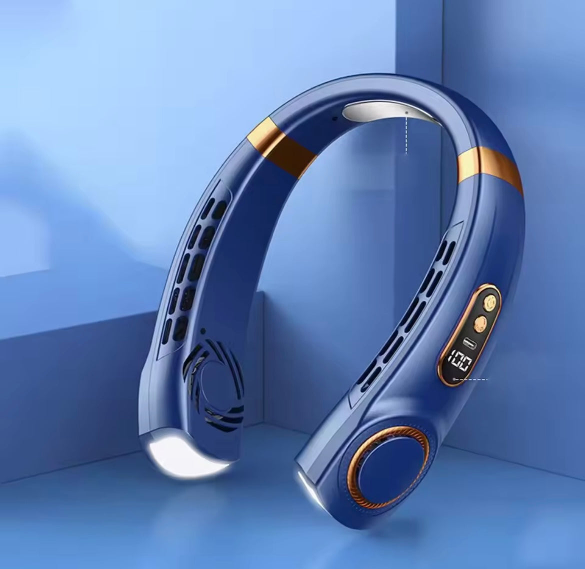 Portable Neck Fan with LED Display & Adjustable Speed